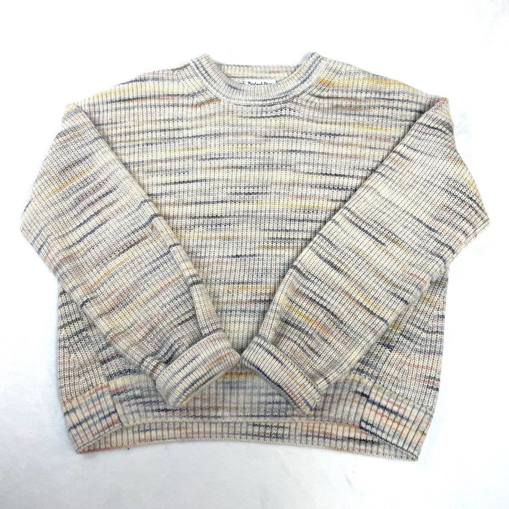 Michael Stars Striped Crewneck Knit Sweater Women's Size Small Cotton Blend